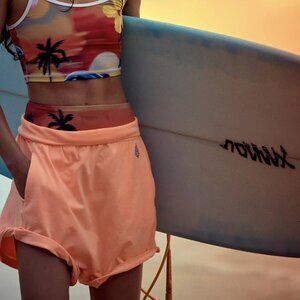 FREE PEOPLE MOVEMENT - NEON ORANGE - HOT SHOT HAREM SHORTS